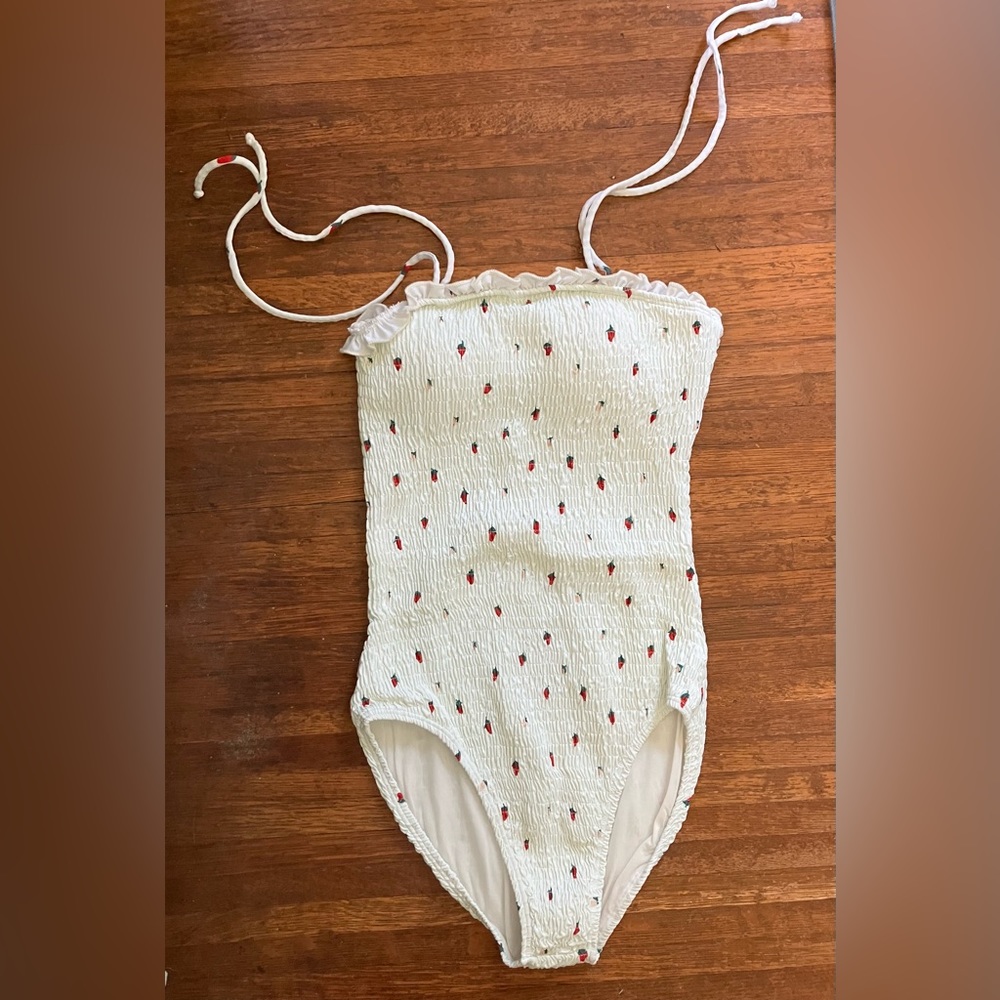 Fin & Vince one piece bathing suit. Adorable strawberry print!